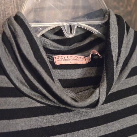 Juicy Couture Black and Gray Striped Long Sleeve Dress - Picture 6 of 7